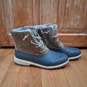 Sperry Women's Maritime Repel Boots Gray Black Lace-up Shoe Size 12